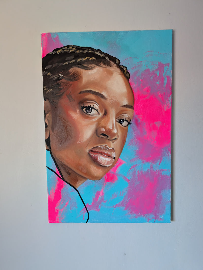 Oil painting portrait of Cat Burns  by Kathryn Rose Art from the UK, England.